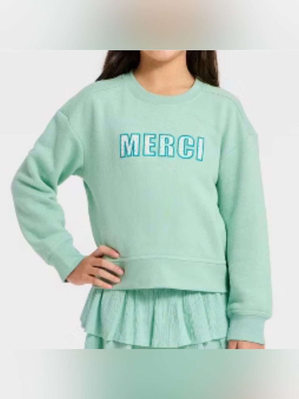 Cat & Jack Merci Ditsy Floral French Terry Crewneck Small 6/7 NWT